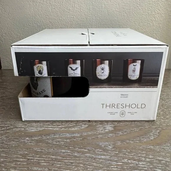 Threshold Halloween Potion Tumblers Set of 4 Burgundy Glasses 13.87oz GothicNEW - Picture 4 of 6